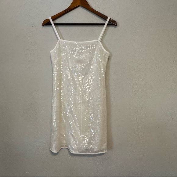 Women's STAUD White Sequin Mini Dress - Picture 2 of 9